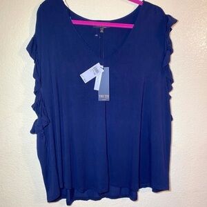 TRUTH By‎ Republic Navy Ruffle Top Size-3X